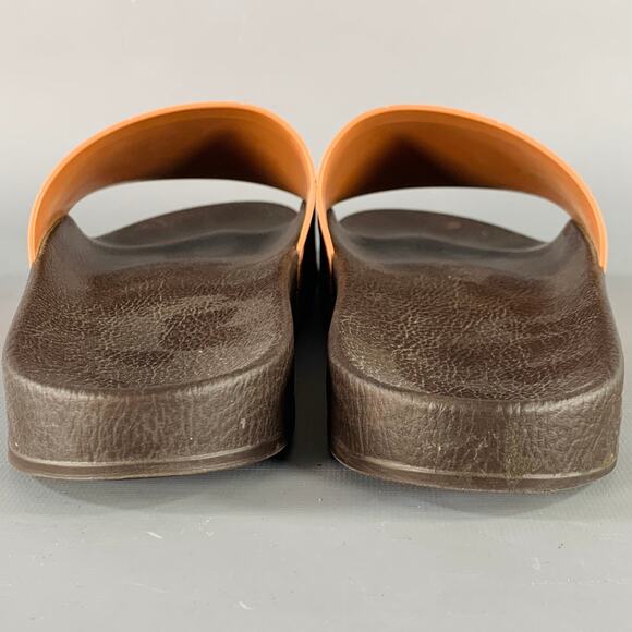 RAF SIMONS Size 10 Tan Black Checkered Rubber Slide Sandals main image 7